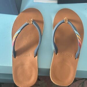 Hari Mari Tan and Blue Women's Sandals